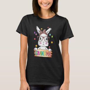 Cute Bunny Wearing Face Mask Grandma Happy Easter  T-Shirt