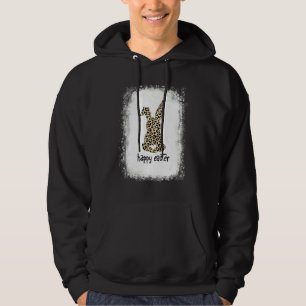 Cute Bunny Wearing Glasses Leopard Happy Easter Da Hoodie