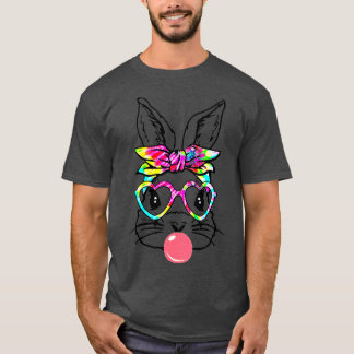 Cute Bunny With Bandana Heart Glasses Bubblegum Ea T-Shirt