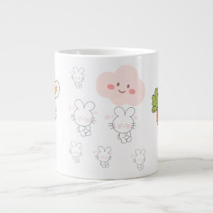 Cute Bunny with Carrot Coffee Mug Adorable Rabbi