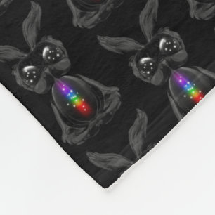 Cute Bunny with Chakra Rainbow Soul Fleece Blanket