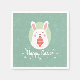 Cute Bunny with Easter Egg Paper Napkin