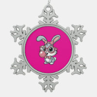 Cute Bunny with Glasses Blowing Bubble Gum