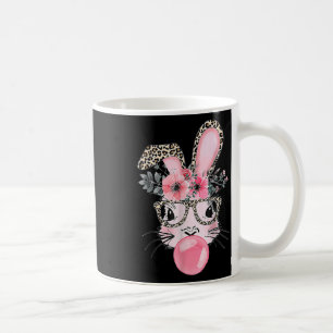 Cute Bunny With Leopard Gles Bubblegum Easter Day Coffee Mug