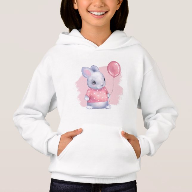 Cute Bunny with Pink Balloon (Front)