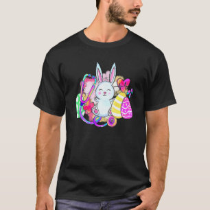 Cute Bunny With Stethoscope And Easter Eggs Nurse T-Shirt