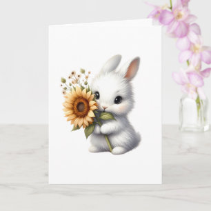 Cute Bunny with Sunflower All-Occasion Greeting  Card