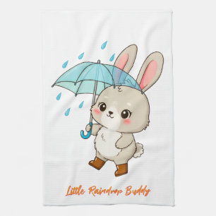 Cute Bunny with Umbrella Kawaii Kitchen Towel