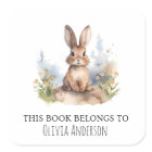 Cute Bunny with Yellow Flowers This Book Belongs
