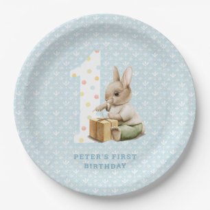 Cute Bunny's First Birthday  Paper Plate