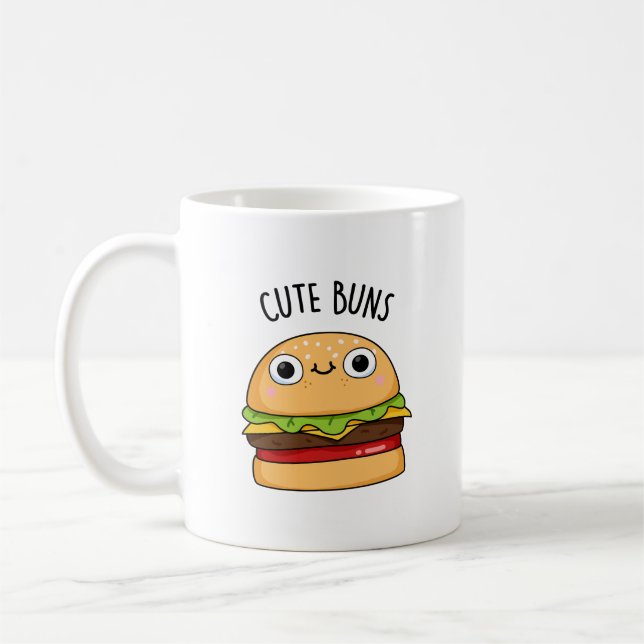 Cute Buns Funny Burger Pun  Coffee Mug (Left)