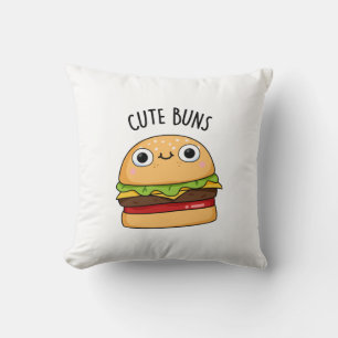 Cute Buns Funny Burger Pun Throw Pillow