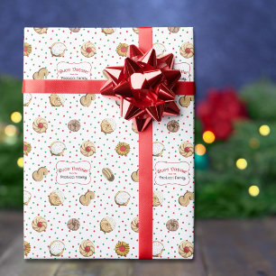 Cute Buon Natale Christmas Cookie Pattern Wrapping Paper