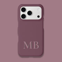 Cute Burgundy Two Initial Modern Monogram