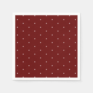 Cute burgundy white tiny polka dots elegant chic napkin
