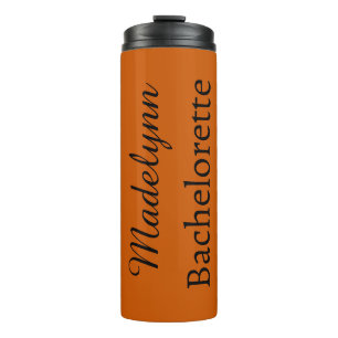 Cute Burnt Orange Personalized Bridesmaid Thermal  Tumbler
