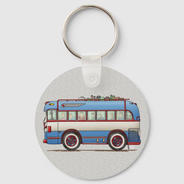 Cute Bus Tour Bus Keychain (Front)