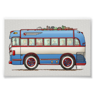 Cute Bus Tour Bus Photo Print