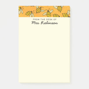 Cute Busy Bees Teacher From the Desk of 4x6 Post-it Notes
