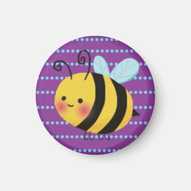 Cute Busy Bumble Bee Magnet (Front)