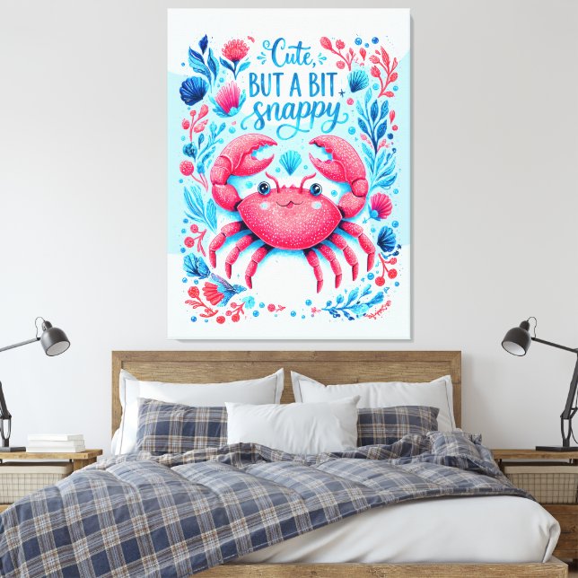 Cute but a bit Snappy Canvas Print (Insitu(Bedroom))