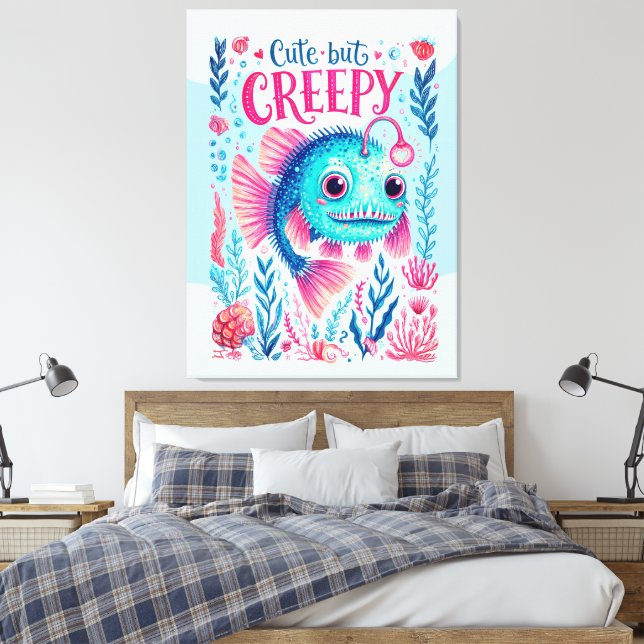 Cute but Creepy Canvas Print (Insitu(Bedroom))