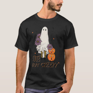 Cute But Creepy Ghost Sheet Costume Floral Hallowe T-Shirt