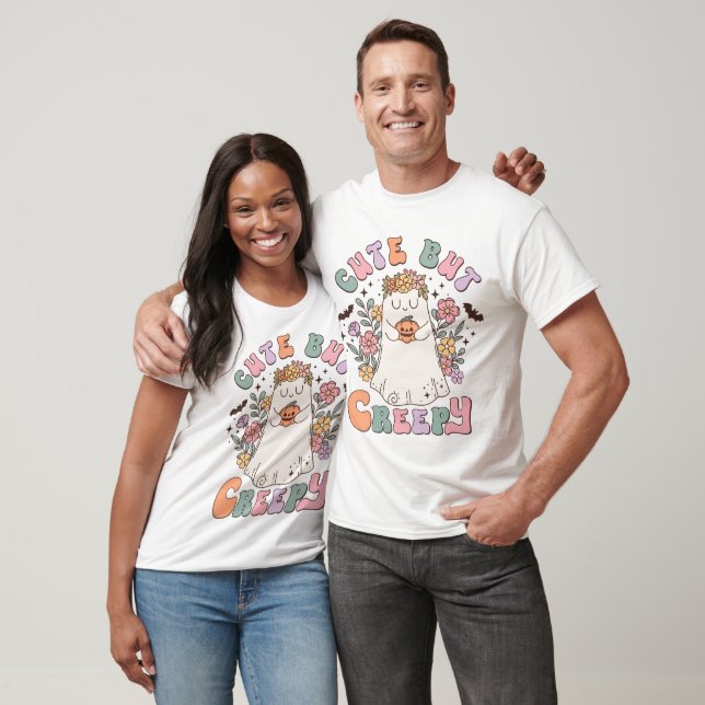 Cute but Creepy Halloween Ghost Pumpkin T-Shirt (Unisex)