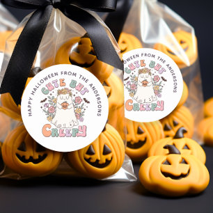 Cute But Creepy Halloween Groovy Treat Bag Sticker