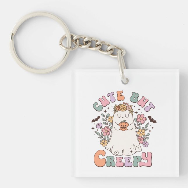 Cute But Creepy Halloween Keychain (Front)