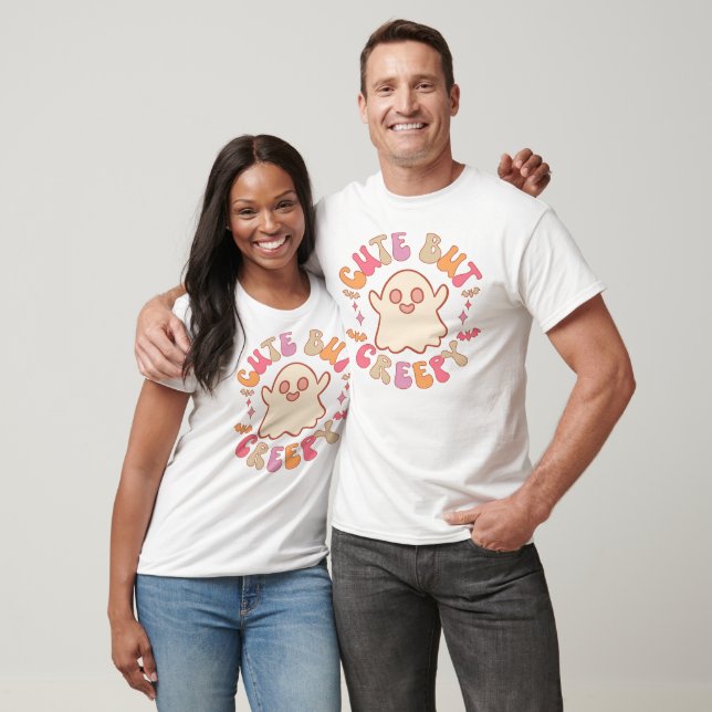 Cute But Creepy lovely Ghost Halloween Design T-Shirt (Unisex)