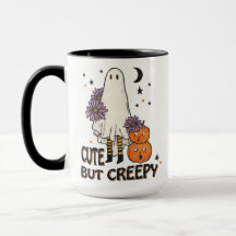 Cute but Creepy retro ghost Halloween Coffee Mug
