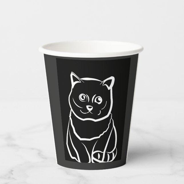 Cute but Cursed Cat Paper Cups (Front)