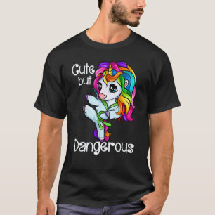 Cute But Dangerous Funny Karate Unicorn Girl T-Shirt
