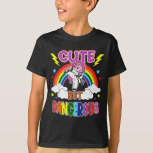 Cute but Dangerous Karate Taekwondo Unicorn Girl T-Shirt