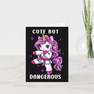Cute But Dangerous Magical Unicorn Karate Taekwond Card