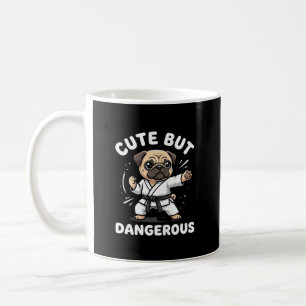 Cute But Dangerous Pug Dog Karate Coffee Mug