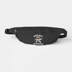 Cute But Dangerous Pug Dog Karate Fanny Pack