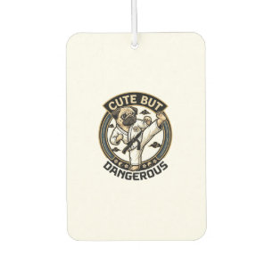Cute But Dangerous Pug Dog Karate Kick_1 Air Freshener