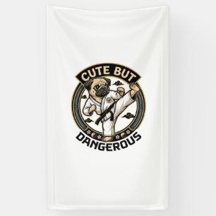 Cute But Dangerous Pug Dog Karate Kick_1 Banner