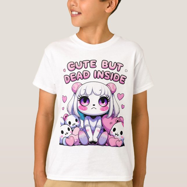 Cute But Dead Inside Pastel Goth Aesthetic T-Shirt (Front)