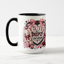Cute But Deeply Concerning Coquette Goth 15oz Mug