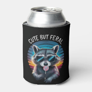 Cute But Feral Funny Raccoon Can Cooler