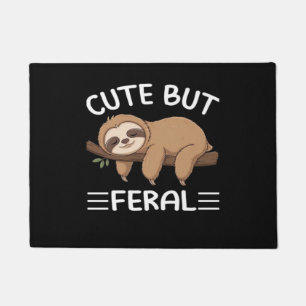 cute but feral funny sloth for animal lover men wo doormat