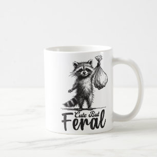 Cute But Feral Panda Raccoon Costume Funny Raccoon Coffee Mug