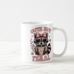 Cute But Feral Raccoon Sungles Funny Meme Summer Coffee Mug