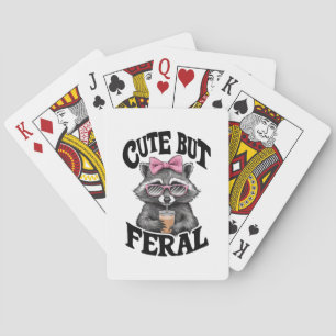 Cute But Feral Racoon With Sunglasses Racoon Playing Cards