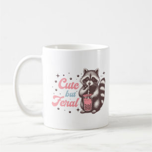 Cute-but-feral Retro Funny Raccoon Coffee Mug