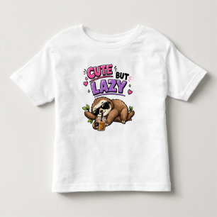 Cute but lazy sloth with iced coffee toddler t-shirt