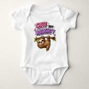 Cute but naughty sloth baby bodysuit